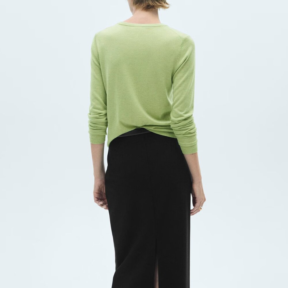 Mango Aqua Green Fine-knit Crew-Neck Sweater/NWT/S - Picture 3 of 16